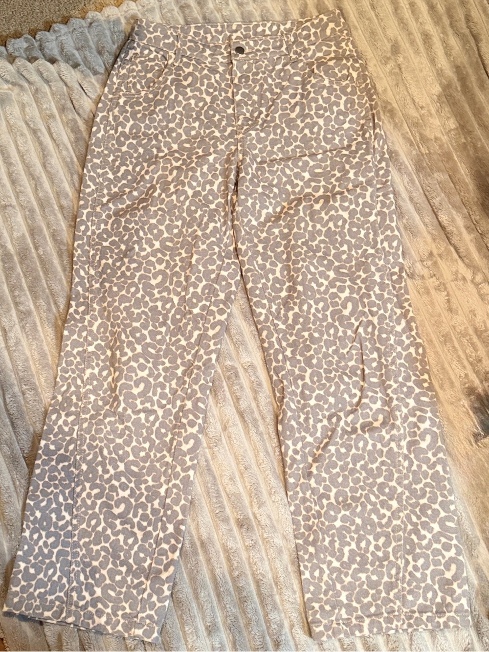 wild fable Taupe and Cream Leopard Wide-Leg/Straight Pants